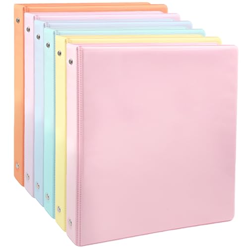 3-Ringbuch mit Taschen, 2,5 cm, 6 Stück, Großpackung für US-Briefgröße, mehrfarbig, für Büro, Zuhause, Arbeit, Schule (rosa Ordner) von Ysenchan