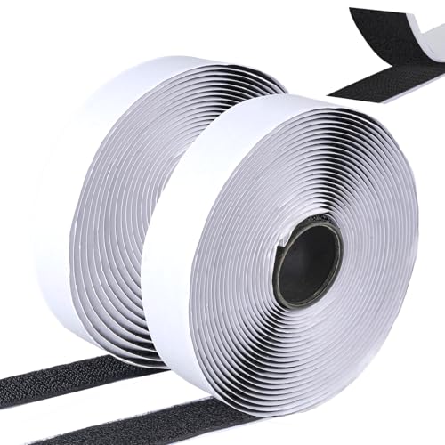 Ysibbon Klettband Selbstklebend 10M, Doppelseitig Klettverschluss Selbstklebend, Extra Starkes Klett Klebeband mit 20mm Breitem Heavy Selbstklebendes Klebepad (Schwarz, 2cmx10m) von Ysibbon