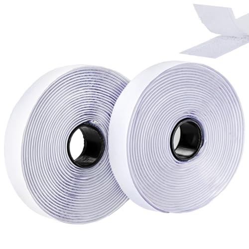 Ysibbon Klettband Selbstklebend 10M, Doppelseitig Klettverschluss Selbstklebend, Extra Starkes Klett Klebeband mit 20mm Breitem Heavy Selbstklebendes Klebepad (weiß, 2cmx10m) von Ysibbon