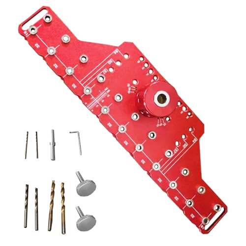 Bohrschablone, 2 in 1 Regalstift-Bohrvorrichtung Set aus Aluminiumlegierung Bohrvorrichtung mit 11 Loch Regalstiftvorrichtung und Scharniervorrichtung mit 2 mm 5 mm und 1/4 Zoll Bohrern für Schrank Bohrschablone, 2 in 1 Regalstift-Bohrvorrichtung Set aus Aluminiumlegierung Bohrvorrichtung mit 11 Loch Regalstiftvorrichtung und Scharniervorrichtung mit 2 mm 5 mm und 1/4 Zoll Bohrern für Schrank von Ysislybin