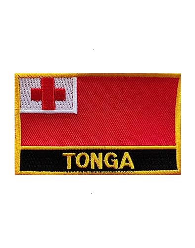 Ysmzzmsy 1 Stück (7,6 x 5,1 cm) Tonga-Flagge Patches zum Aufbügeln oder Aufnähen, bestickt, taktischer Militär, National Tonga Patch (Tonga) von Ysmzzmsy