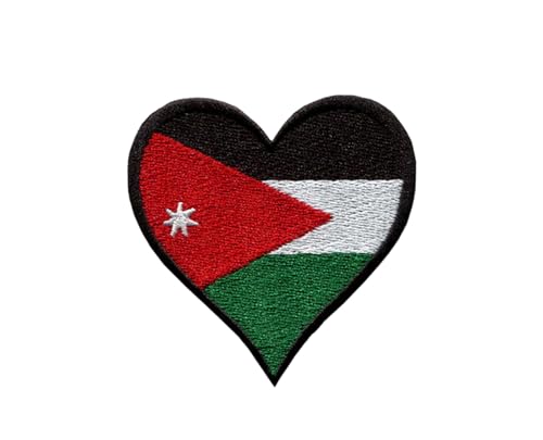 Ysmzzmsy 1 x 6,3 cm hoher multinationaler Flaggenaufnäher zum Aufbügeln oder Aufnähen, bestickter taktischer militärischer nationaler multinationaler Aufnäher (Jordanien) von Ysmzzmsy
