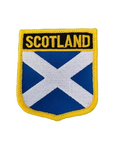 Ysmzzmsy 1 x Peltat (7,1 x 6,1 cm) Schottland-Flagge, zum Aufbügeln oder Aufnähen, bestickter taktischer Militär-Aufnäher (Schottland) von Ysmzzmsy
