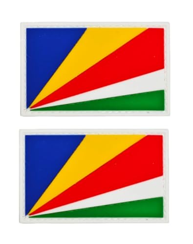 Ysmzzmsy 1 x Seychellen-Flagge, taktischer Aufnäher – PVC-Klettverschluss (Seychellen) von Ysmzzmsy