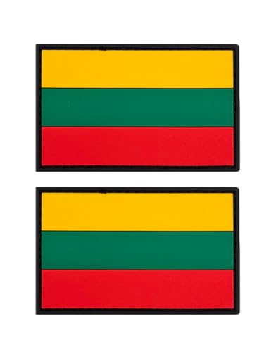 Ysmzzmsy 2 Stück Litauen-Flaggen-Patch, Europa, taktischer Aufnäher – PVC-Klettverschluss (Litauen) von Ysmzzmsy