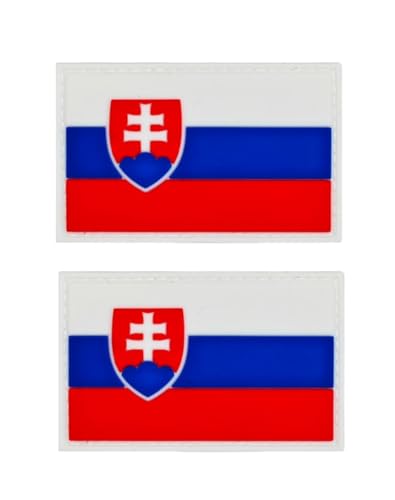 Ysmzzmsy 2 Stück Slowakei-Flaggen-Aufnäher – PVC-Klettverschluss (Slowakei) von Ysmzzmsy