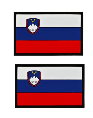 Ysmzzmsy 2 Stück Slowenien Flagge Patch Slowenien Tactical Patch – PVC Klettverschluss Patch (Slowenien) von Ysmzzmsy