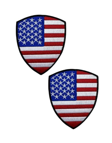 Ysmzzmsy National Flag Shield Patch mit Klettverschluss, 8,5 x 7 cm, 2 Stück (USA) von Ysmzzmsy