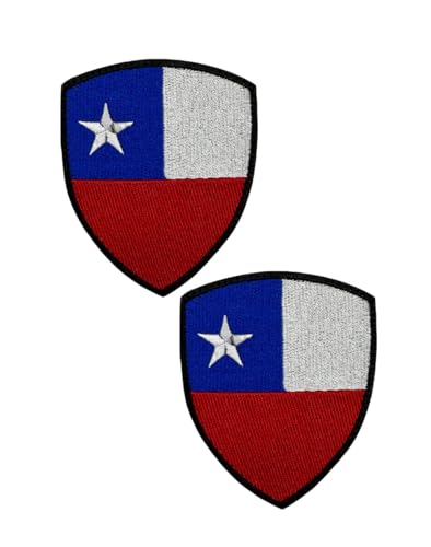 Ysmzzmsy Nationalflagge Schild Patch mit Klettverschluss, 8,5 x 7 cm, 2 Stück (Chile) von Ysmzzmsy