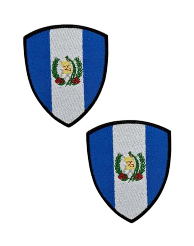 Ysmzzmsy Nationalflagge Schild Patch mit Klettverschluss, 8,5 x 7 cm, 2 Stück (Guatemala) von Ysmzzmsy