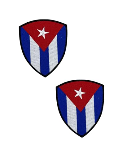 Ysmzzmsy Nationalflagge Schild Patch mit Klettverschluss, 8,5 x 7 cm, 2 Stück (Kuba) von Ysmzzmsy