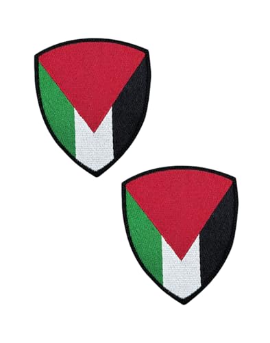 Ysmzzmsy Nationalflagge Schild Patch mit Klettverschluss, 8,5 x 7 cm, 2 Stück (Palästina) von Ysmzzmsy