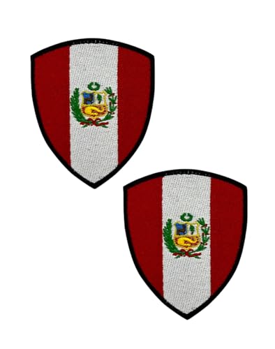 Ysmzzmsy Nationalflagge Schild Patch mit Klettverschluss, 8,5 x 7 cm, 2 Stück (Peru) von Ysmzzmsy