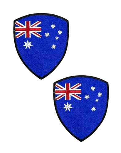 Ysmzzmsy Nationalflagge Schild Patch mit Klettverschluss 8,5 x 7,0 cm 2er-Pack (Australien) von Ysmzzmsy