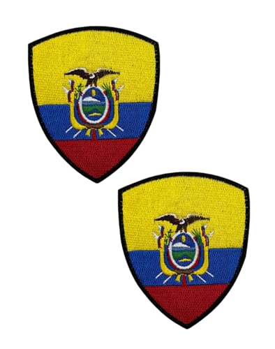 Ysmzzmsy Nationalflagge Schild Patch mit Klettverschluss 8,5 x 7,0 cm 2er-Pack (Ecuador) von Ysmzzmsy