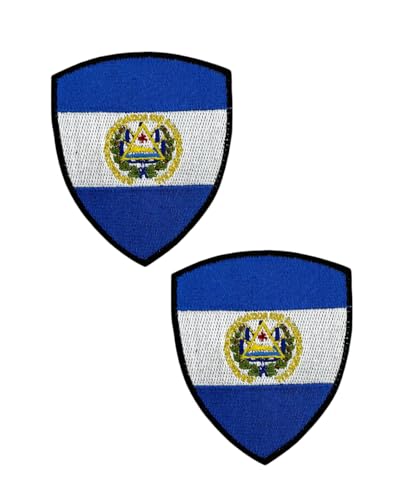 Ysmzzmsy Nationalflagge Schild Patch mit Klettverschluss 8,5 x 7,0 cm 2er-Pack (El Salvador) von Ysmzzmsy