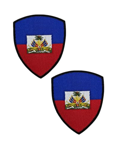 Ysmzzmsy Nationalflagge Schild Patch mit Klettverschluss 8,5 x 7,0 cm 2er-Pack (Haiti) von Ysmzzmsy