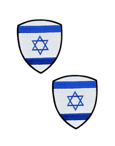 Ysmzzmsy Nationalflagge Schild Patch mit Klettverschluss 8,5 x 7,0 cm 2er-Pack (Israel) von Ysmzzmsy