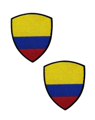 Ysmzzmsy Nationalflagge Schild Patch mit Klettverschluss 8,5 x 7,0 cm 2er-Pack (Kolumbien) von Ysmzzmsy