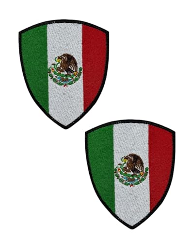 Ysmzzmsy Nationalflagge Schild Patch mit Klettverschluss 8,5 x 7,0 cm 2er-Pack (Mexiko) von Ysmzzmsy