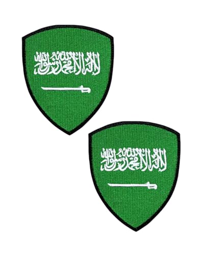 Ysmzzmsy Nationalflagge Schild Patch mit Klettverschluss 8,5 x 7,0 cm 2er-Pack (Saudi-Arabien) von Ysmzzmsy