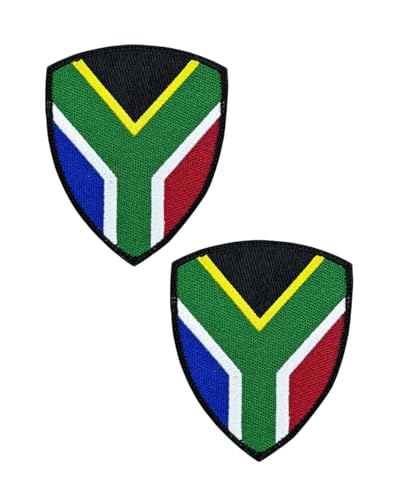 Ysmzzmsy Nationalflagge Schild Patch mit Klettverschluss 8,5 x 7,0 cm 2er-Pack (Südafrika) von Ysmzzmsy