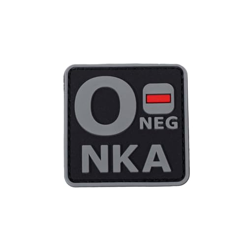Ysmzzmsy Ysmzzmsy Blutgruppen-PVC-Flicken, 5,1 x 5,1 cm, Hakenverschluss, 2 Stück (Grau O-) von Ysmzzmsy