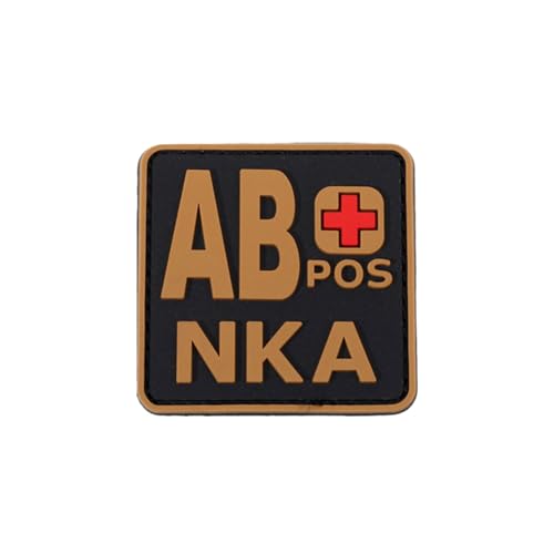 Ysmzzmsy Ysmzzmsy Blutgruppen-PVC-Flicken, 5,1 x 5,1 cm, Hakenverschluss (Braun AB+), 2 Stück von Ysmzzmsy