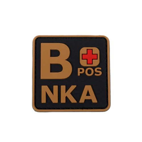 Ysmzzmsy Ysmzzmsy Blutgruppen-PVC-Flicken, 5,1 x 5,1 cm, Hakenverschluss (Braun B+), 2 Stück von Ysmzzmsy