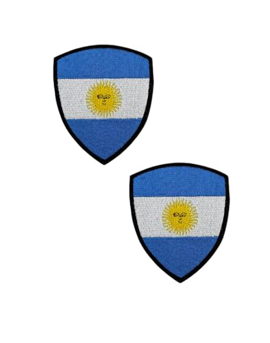 Ysmzzmsy Ysmzzmsy Nationalflagge Schild Patch mit Klettverschluss, 8,5 x 7,0 cm, 2 Stück (Argentinien) von Ysmzzmsy