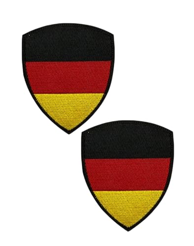 Ysmzzmsy Ysmzzmsy Nationalflagge Schild Patch mit Klettverschluss, 8,5 x 7,0 cm, 2 Stück (Deutschland) von Ysmzzmsy