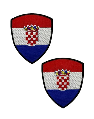 Ysmzzmsy Ysmzzmsy Nationalflagge Schild Patch mit Klettverschluss, 8,5 x 7,0 cm, 2 Stück (Kroatien) von Ysmzzmsy