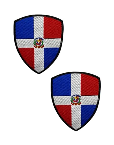Ysmzzmsy Ysmzzmsy Nationalflagge Schild Patch mit Klettverschluss, 8,5 x 7 cm, 2 Stück (Dominikanische Republik) von Ysmzzmsy