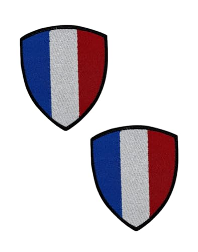 Ysmzzmsy Ysmzzmsy Nationalflagge Schild Patch mit Klettverschluss, 8,5 x 7 cm, 2 Stück (Frankreich) von Ysmzzmsy