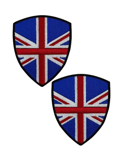 Ysmzzmsy Ysmzzmsy Nationalflagge Schild Patch mit Klettverschluss, 8,5 x 7 cm, 2 Stück (Großbritannien) von Ysmzzmsy
