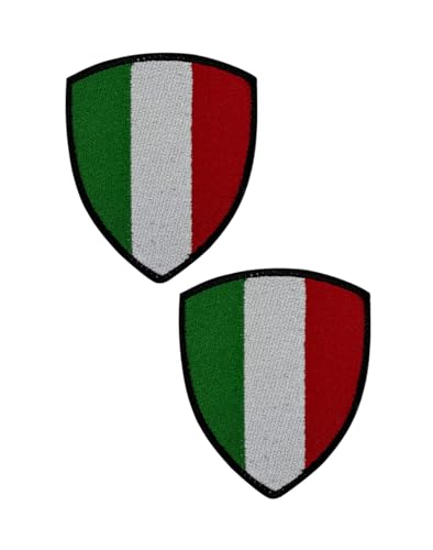 Ysmzzmsy Ysmzzmsy Nationalflagge Schild Patch mit Klettverschluss, 8,5 x 7 cm, 2 Stück (Italien) von Ysmzzmsy