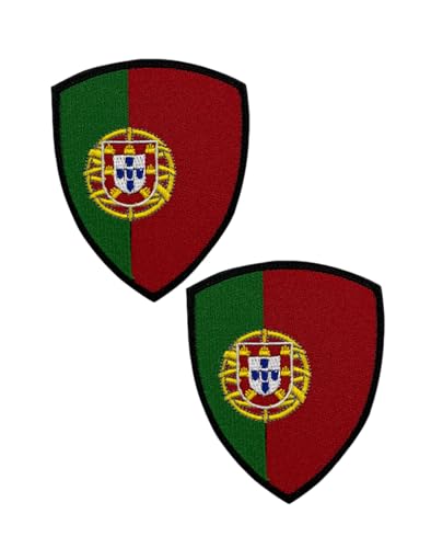 Ysmzzmsy Ysmzzmsy Nationalflagge Schild Patch mit Klettverschluss, 8,5 x 7 cm, 2 Stück (Portugal) von Ysmzzmsy