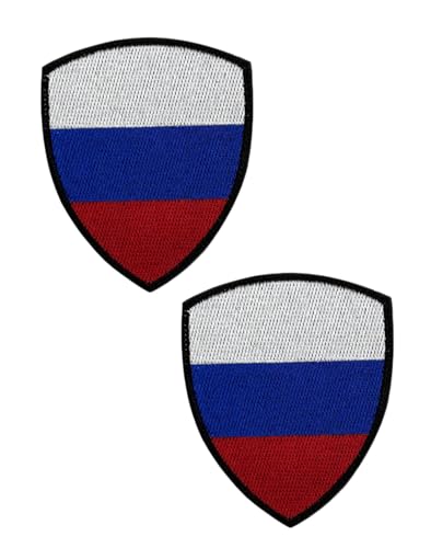 Ysmzzmsy Ysmzzmsy Nationalflagge Schild Patch mit Klettverschluss, 8,5 x 7 cm, 2 Stück (Russland) von Ysmzzmsy