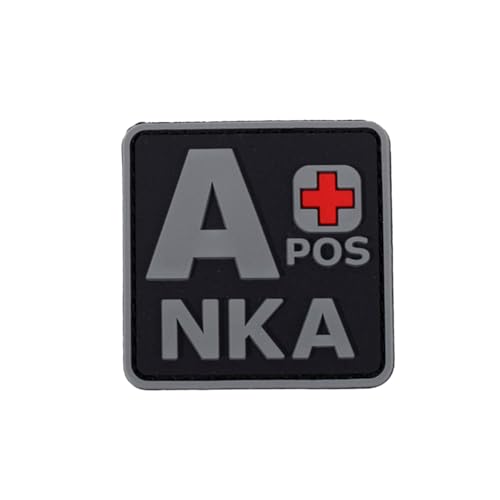 Ysmzzmsy Ysmzzmsy PVC-Patch, Blutgruppe, 5,1 x 5,1 cm, Hakenverschluss, 2 Stück (Grau A+) von Ysmzzmsy