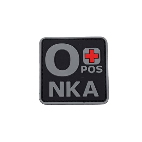 Ysmzzmsy Ysmzzmsy PVC-Patch, Blutgruppe, 5,1 x 5,1 cm, Hakenverschluss, 2 Stück (Grau O+) von Ysmzzmsy