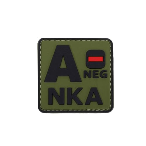 Ysmzzmsy Ysmzzmsy PVC-Patch, Blutgruppe, 5,1 x 5,1 cm, Hakenverschluss, 2 Stück (Grün A-) von Ysmzzmsy