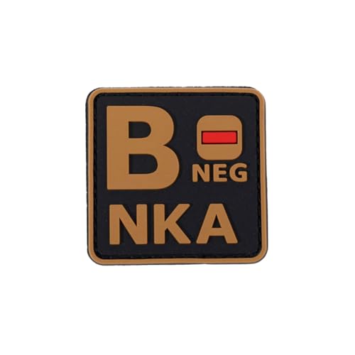 Ysmzzmsy Ysmzzmsy PVC-Patch, Blutgruppe, 5,1 x 5,1 cm, Hakenverschluss, Braun, 2 Stück Ysmzzmsy Ysmzzmsy PVC-Patch, Blutgruppe, 5,1 x 5,1 cm, Hakenverschluss, Braun, 2 Stück von Ysmzzmsy