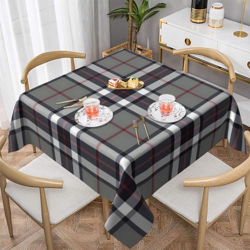 Tischdecken, 137 cm, waschbare Tischdecke, Tischdecken für Küche, Esszimmer, Party,Thomson Thompson Tartan Grau von YsoLda