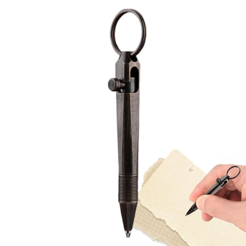 Schlüsselanhänger Messingstift | Tragbarer Reise-Taschenstift | Signatur-Geschenkstift | Kugelschreiber Schlüsselanhänger | Gel-Stift-Schlüsselanhänger-Anhänger | Messingstift im Taschenformat | von Ysvnlmjy