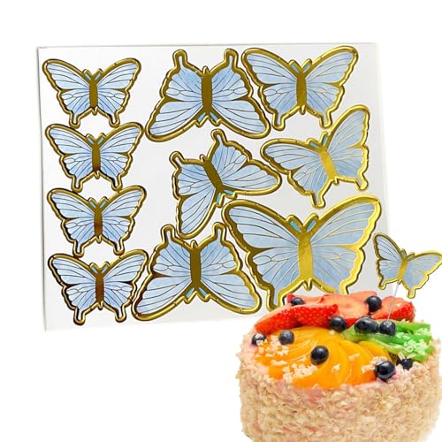 Ysvnlmjy Papier-Schmetterlinge für Kuchen, Glitzer-Schmetterlingsaufsatz für Geburtstagskuchen, saisonale Cupcake-Kuchen, schöne Dekorationen, Raumdekoration für Abschlussfeier, Verlobung, Party von Ysvnlmjy