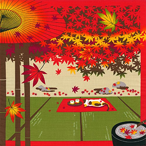 Furoshiki Japanisches Geschenktuch (Skizzen der Katze: Ahornbäume in Japan) von Yu-soku