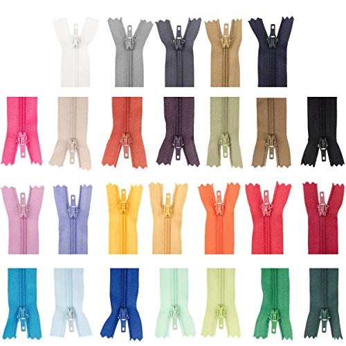 52 Stück 8 Zoll/20 cm Reißverschluss, Nylon Reißverschlüsse 26 Farben, Unsichtbare Reißverschlüsse, Nylon Bunte Spule Reißverschlüsse für Handwerk Nähen DIY Sewing Craft von YuChiSX