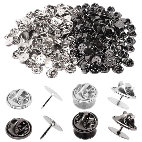 YuGtcen 130er-Set Anstecknadeln, blanko, Schmetterlings-Anstecknadeln, Emaille-Pins, Verschluss, Krawattennadeln, Schmuckrücken, Verschluss für Brosche, Revers, Hut, Uniform, Abzeichen, Krawattennadel von YuGtcen