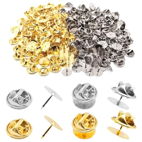 YuGtcen 130er-Set Anstecknadeln, blanko, Schmetterlingsform, Clutch-Pin-Halter, Emaille-Pins, Verschluss, Krawattennadeln, Schmuckrücken, Verschluss für Brosche, Revers, Hut, Uniform, Abzeichen von YuGtcen