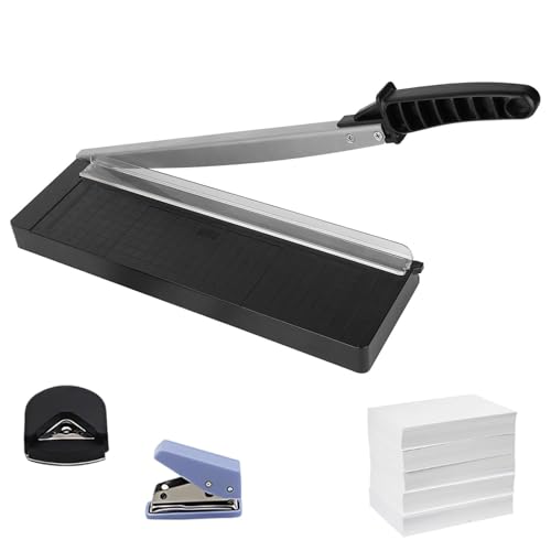 Papierschneider A4 Kompakt 34 cm, Für bis zu 8 Blätter A4-B7 (80g/m²), Manuell Schneidemaschine, Papierschneidemaschine für Papier und Fotos Höchste Präzision Schere von YuLiMirich